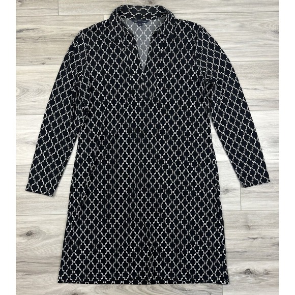 Brooks Brothers 346 Dresses & Skirts - Brooks Brothers 346 Women’s Geometric Black White Shift Dress Casual Office Sz L